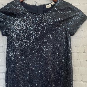 Girls Gap Navy Sequin Shirtdress